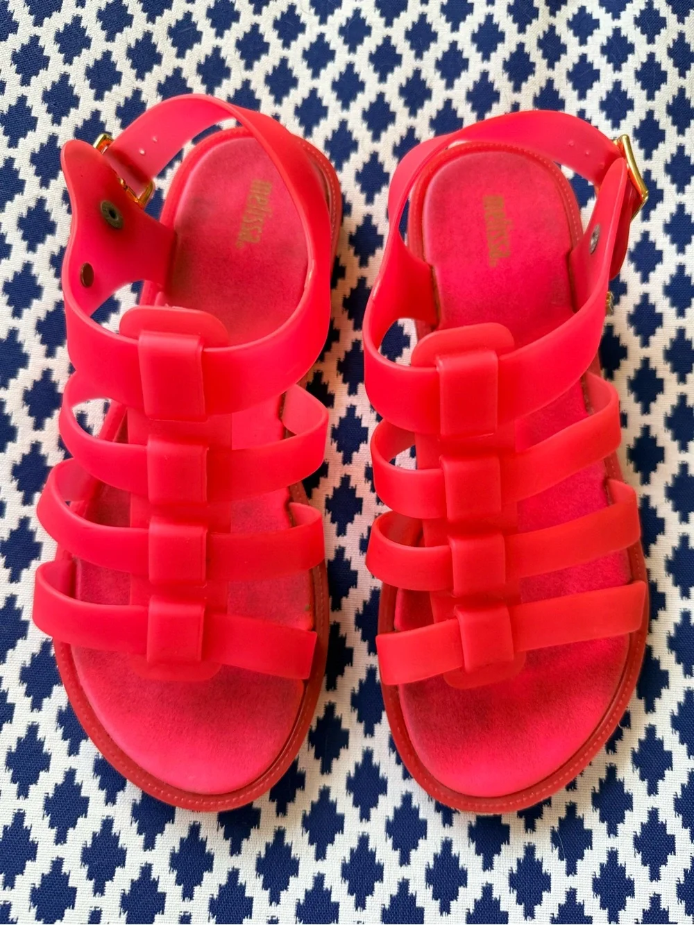 Melissa Flox Neon Pink Jelly Gladiator Sandals – Size 8